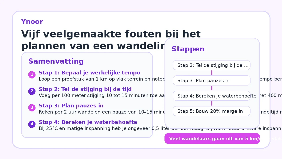 Vijf veelgemaakte fouten bij het plannen van een wandeling (en hoe je ze vermijdt)