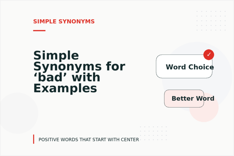 Simple Synonyms for ‘bad’ with Examples
