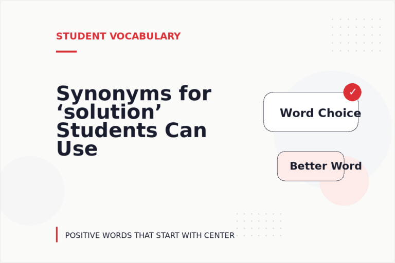 Synonyms for ‘solution’ Students Can Use Synonyms for ‘solution’ Students Can Use