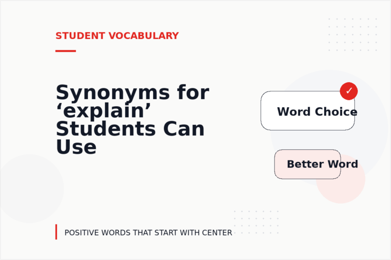Synonyms for ‘explain’ Students Can Use Synonyms for ‘explain’ Students Can Use