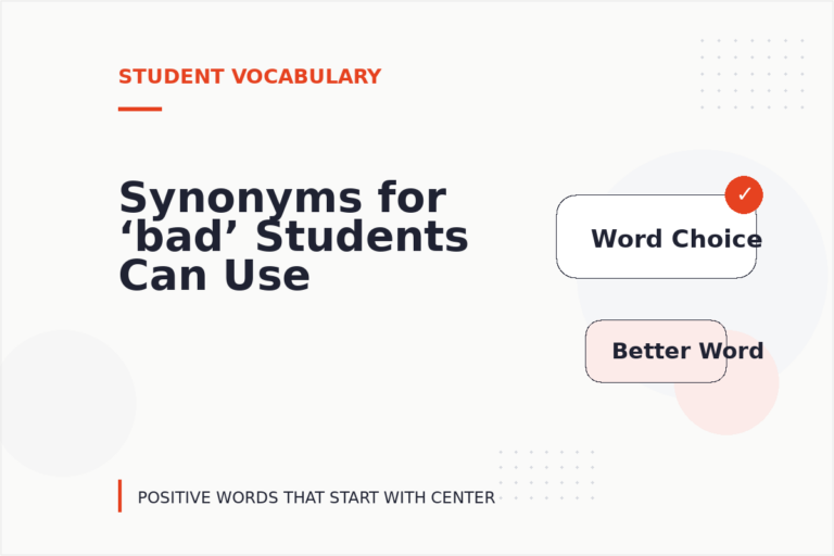 Synonyms for ‘bad’ Students Can Use